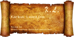 Karkus Leontina névjegykártya